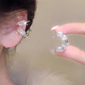 精靈耳爆閃水滴水鑽耳環高級感無耳洞耳夾耳骨夾