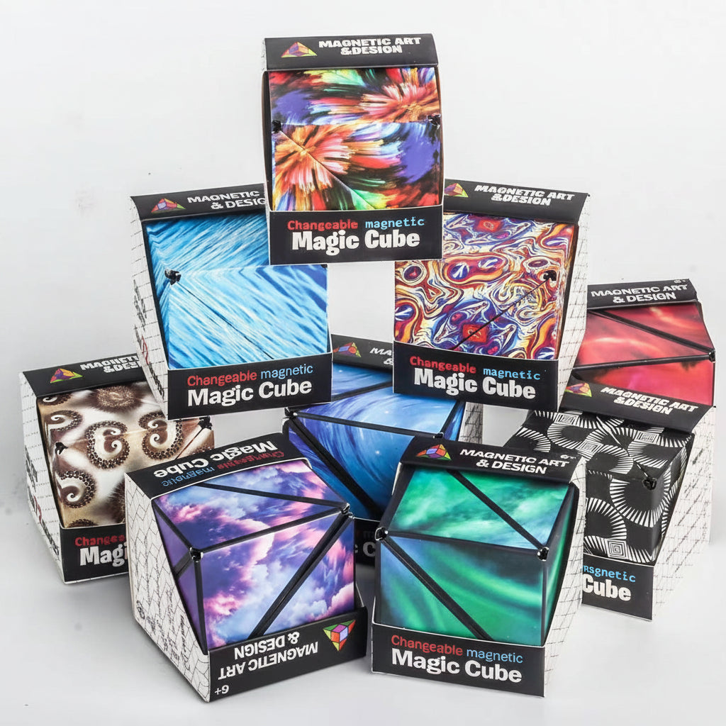 磁性百變魔方幾何立體積木減壓益智玩具解壓變形Fidget