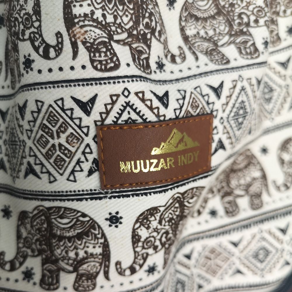 泰國Muuzar Indy帆布小象幾何圖案背包(限量款)